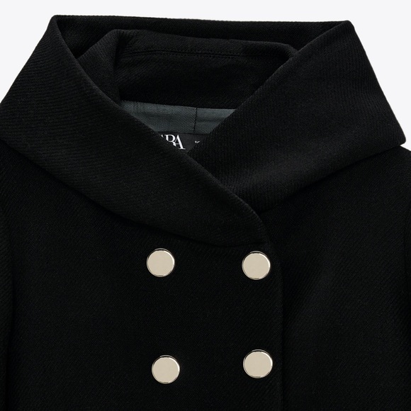ZARA WOOL BLEND COAT WITH WRAP COLLAR - Picture 3 of 15